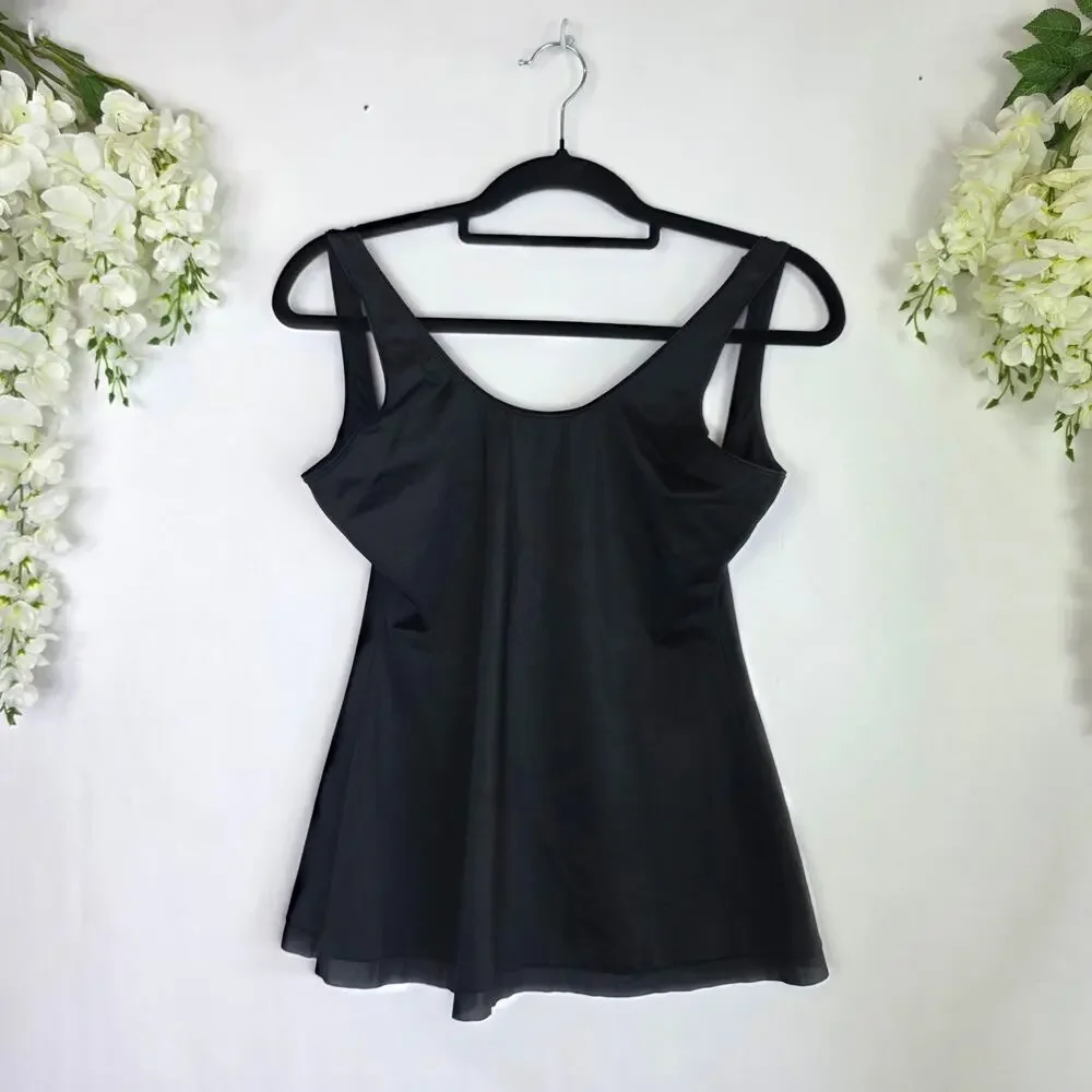SPANX Slimplicity Open Bust Camisole Tank Size 1X Black Slimming Shapewear